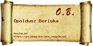 Opoldusz Boriska névjegykártya